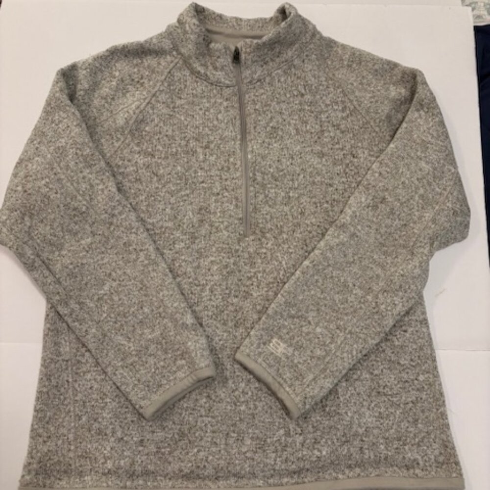 Stormpack Women's Heavyweight Gray Heathered Fleece Quarter Zip Pullover Large